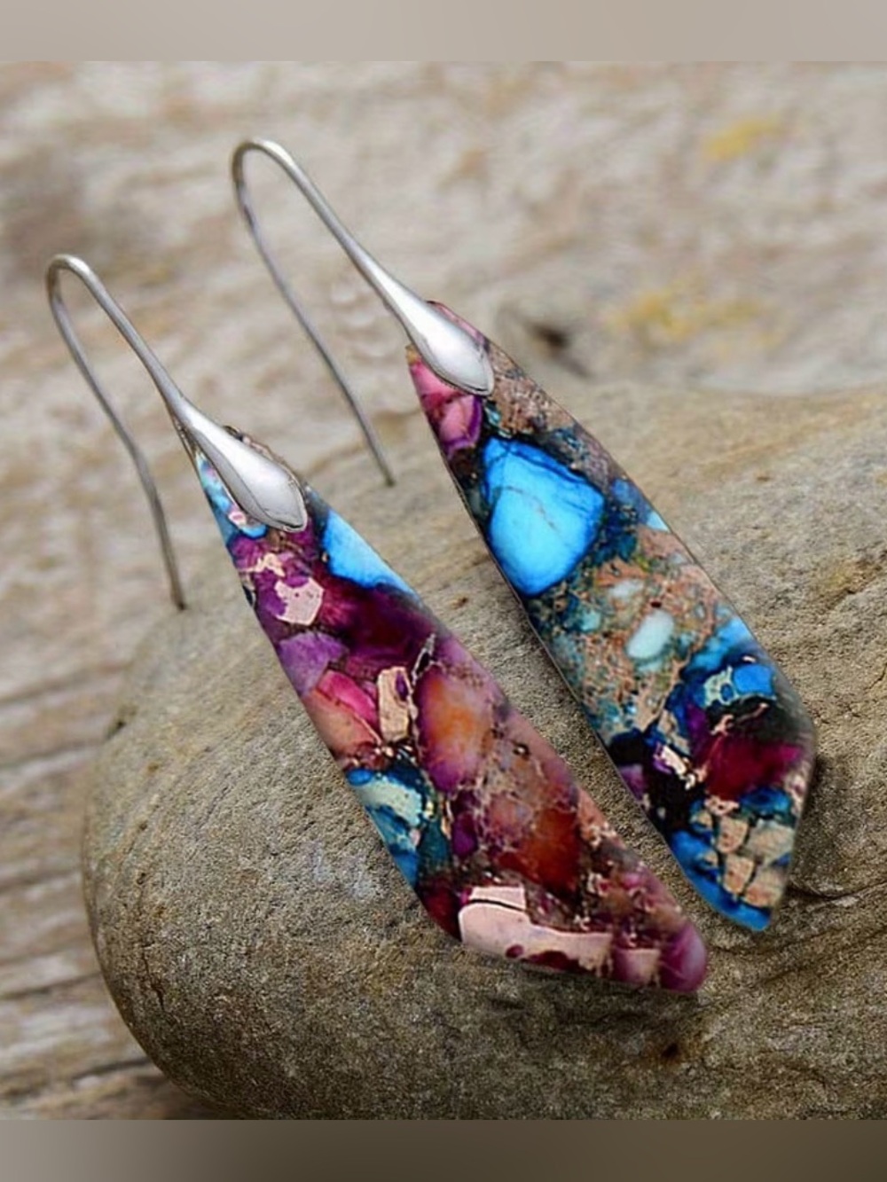 Multicolor Teardrop Dangle Earrings